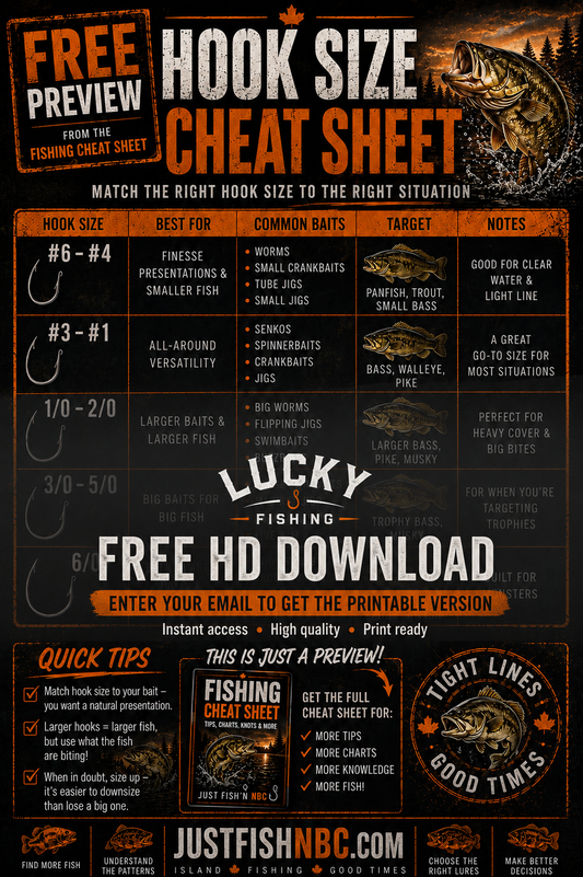 Free Fishing Hook Size Chart